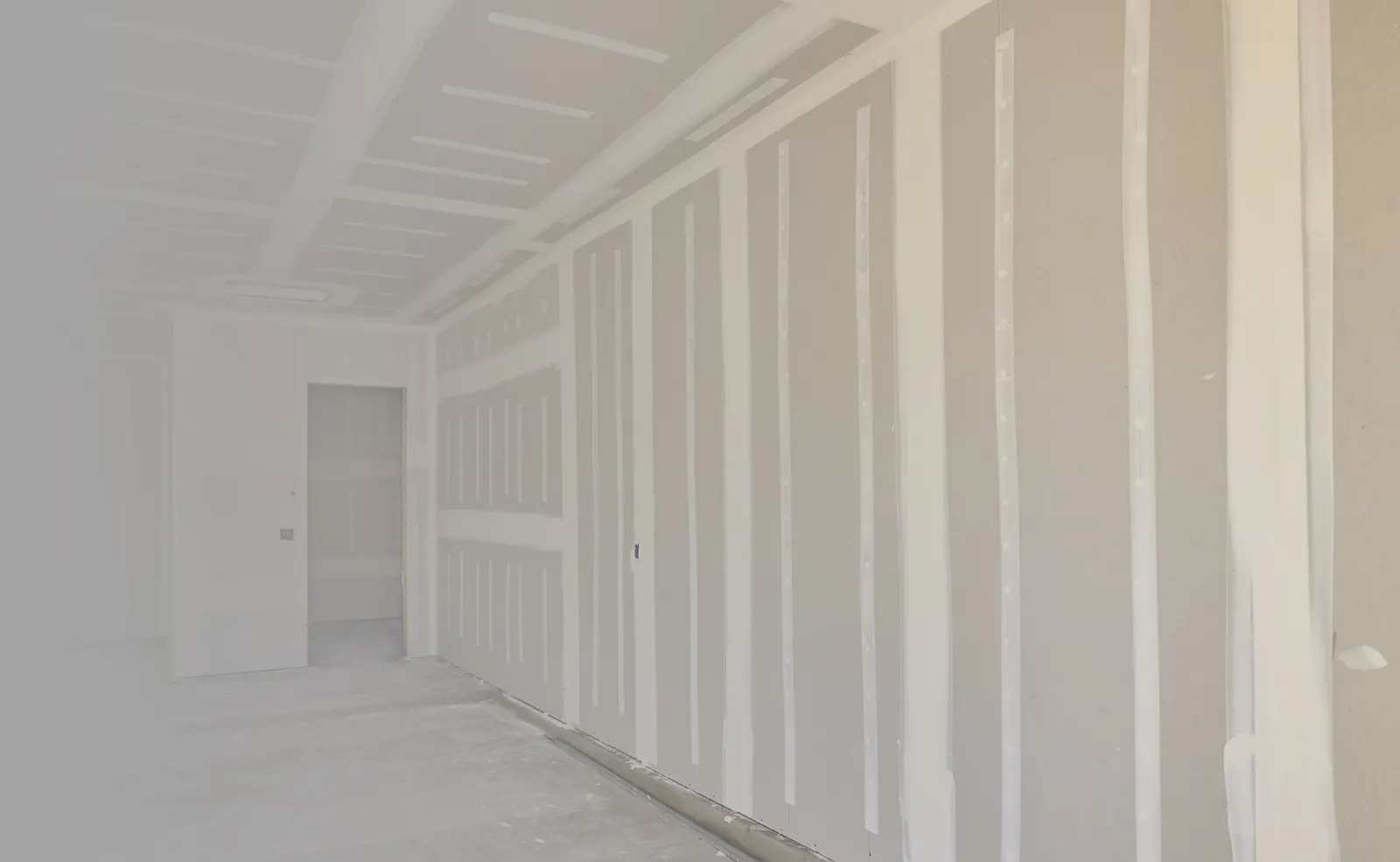 Estrutura de drywall em execução
